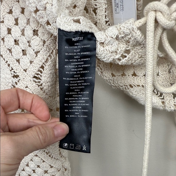 Andrea Iyamah hira Keyhole Crochet Crop Top Swim Cover-Up xs - Picture 13 of 15